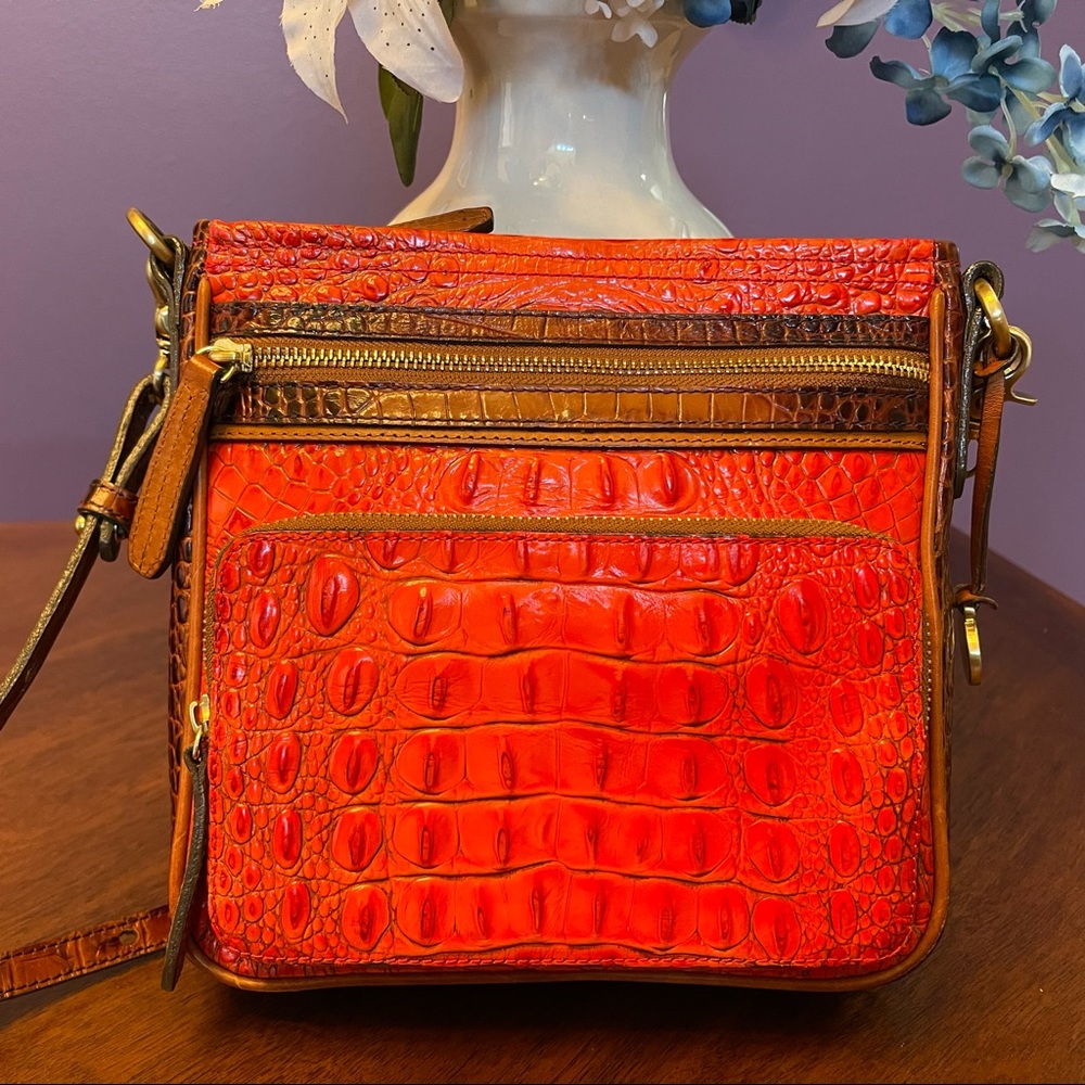 BUILT IN WALLET! Brahmin Salsa Tri Texture Cleo Crossbody Bag